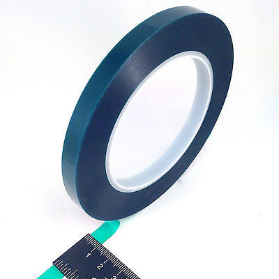 3/8" Wide x 72 Yards Green Polyester PET Tape – Made in USA – for Powder Coating, Ceramic Coating, Painting, Plating, Anodizing, Splicing, Sublimation, and More