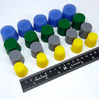 20pc XL High Temp Silicone Rubber Tapered Stopper Plug Kit Powder Coating Paint
