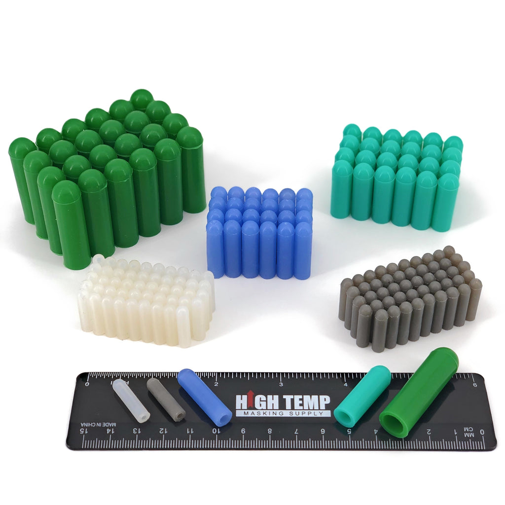 25 Pack Of 7/8 Inch ID High Temp Silicone Rubber Caps - For Powder Coating, Cerakote, Vacuum Masking