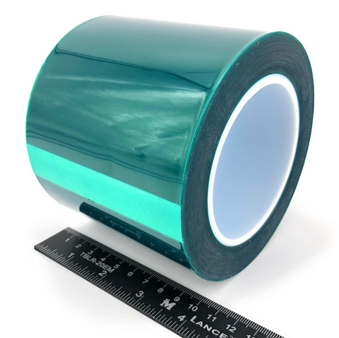 6" Wide x 72 Yards Green Polyester PET Tape – Made in USA – for Powder Coating, Ceramic Coating, Painting, Plating, Anodizing, Splicing, Sublimation, and More